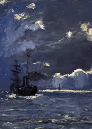 A Seascape, Shipping by Moonlight - Claude Monet