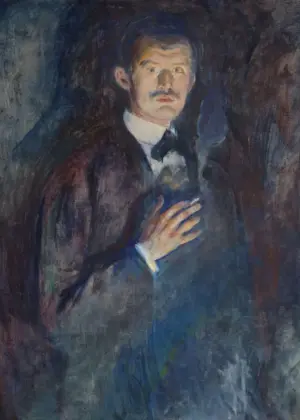 Self-Portrait with Cigarette - Edvard Munch